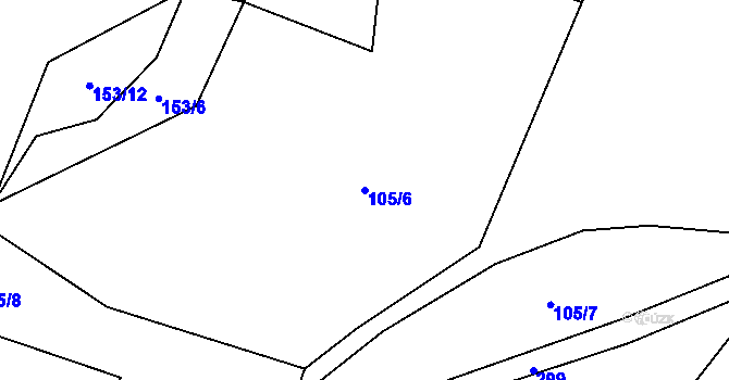 Parcela st. 105/6 v KÚ Jezerce, Katastrální mapa