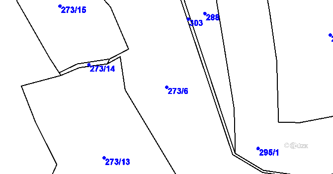 Parcela st. 273/6 v KÚ Jezerce, Katastrální mapa