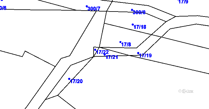 Parcela st. 17/21 v KÚ Jezerce, Katastrální mapa