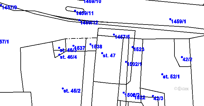 Parcela st. 47 v KÚ Těchlovice u Stříbra, Katastrální mapa