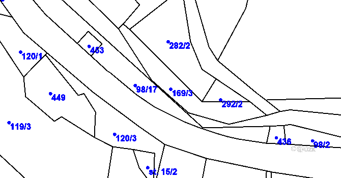 Parcela st. 169/3 v KÚ Babětín, Katastrální mapa