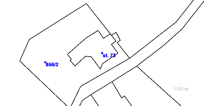 Parcela st. 73 v KÚ Těchlovice nad Labem, Katastrální mapa