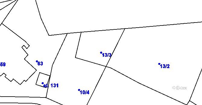 Parcela st. 13/3 v KÚ Těchlovice nad Labem, Katastrální mapa