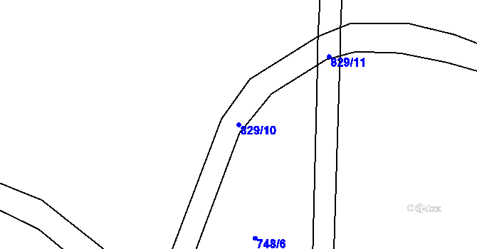 Parcela st. 829/10 v KÚ Těchlovice nad Labem, Katastrální mapa