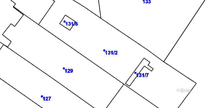 Parcela st. 131/2 v KÚ Těchlovice u Hradce Králové, Katastrální mapa