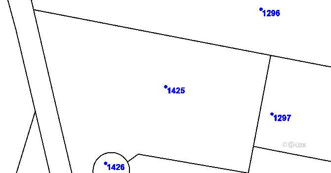 Parcela st. 1425 v KÚ Těchobuz, Katastrální mapa