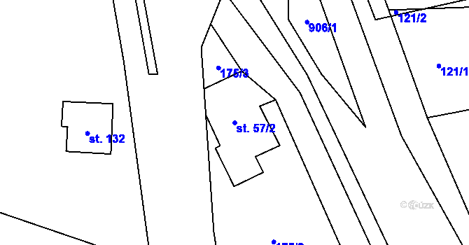 Parcela st. 57/2 v KÚ Celné, Katastrální mapa