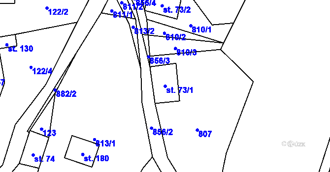 Parcela st. 73/1 v KÚ Celné, Katastrální mapa
