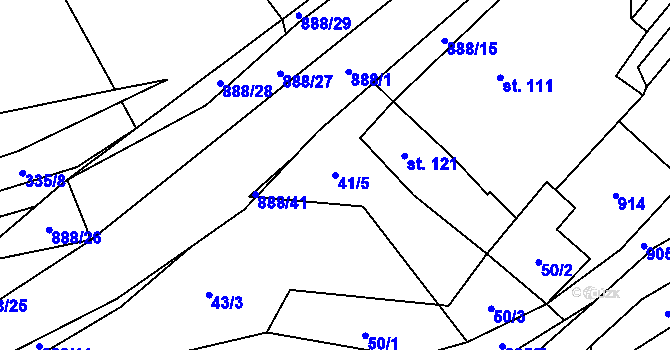 Parcela st. 41/5 v KÚ Celné, Katastrální mapa