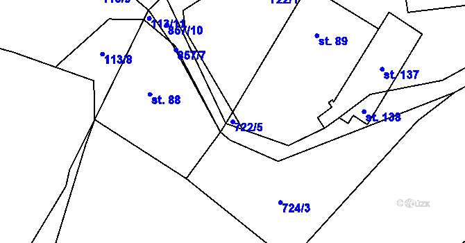 Parcela st. 722/5 v KÚ Celné, Katastrální mapa