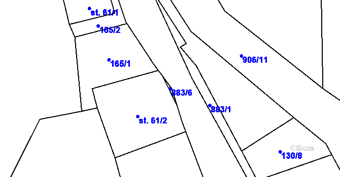 Parcela st. 883/6 v KÚ Celné, Katastrální mapa