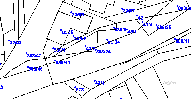 Parcela st. 888/24 v KÚ Celné, Katastrální mapa