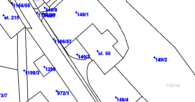 Parcela st. 50 v KÚ Těchonín, Katastrální mapa