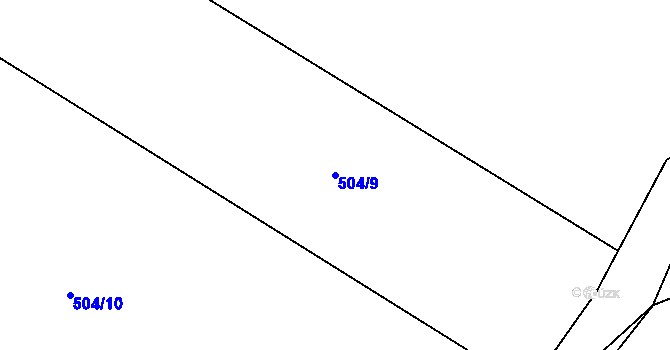 Parcela st. 504/9 v KÚ Těchonín, Katastrální mapa