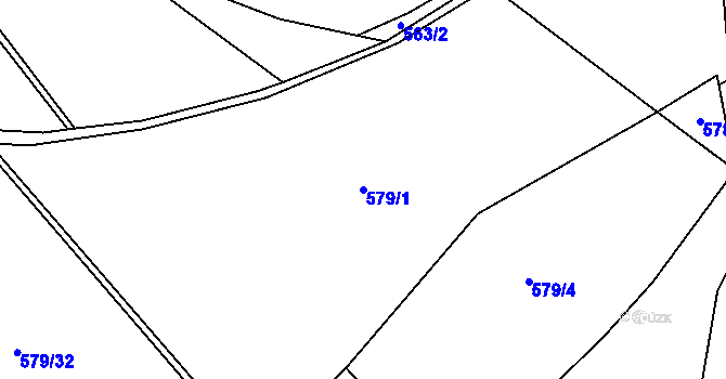 Parcela st. 579/1 v KÚ Těchonín, Katastrální mapa