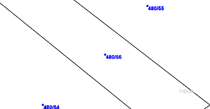 Parcela st. 480/56 v KÚ Těchonín, Katastrální mapa
