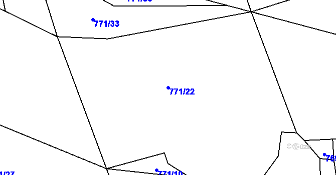 Parcela st. 771/22 v KÚ Těchonín, Katastrální mapa