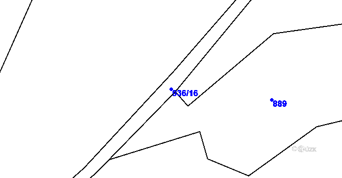 Parcela st. 936/16 v KÚ Těchonín, Katastrální mapa