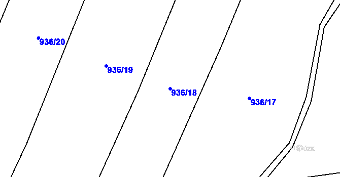 Parcela st. 936/18 v KÚ Těchonín, Katastrální mapa