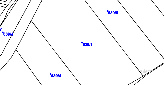 Parcela st. 639/1 v KÚ Těchov, Katastrální mapa