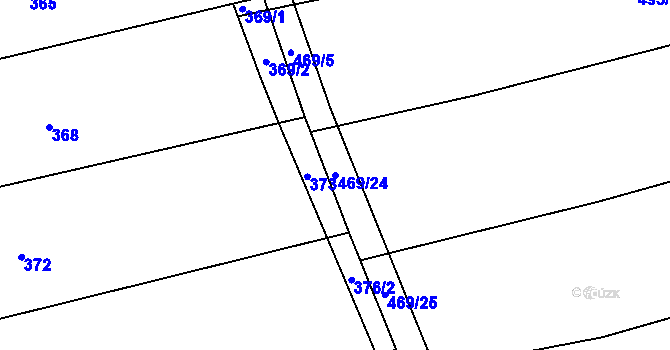 Parcela st. 469/24 v KÚ Těchov, Katastrální mapa