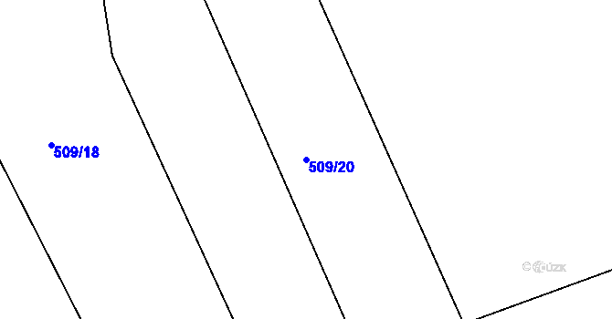 Parcela st. 509/20 v KÚ Těchov, Katastrální mapa