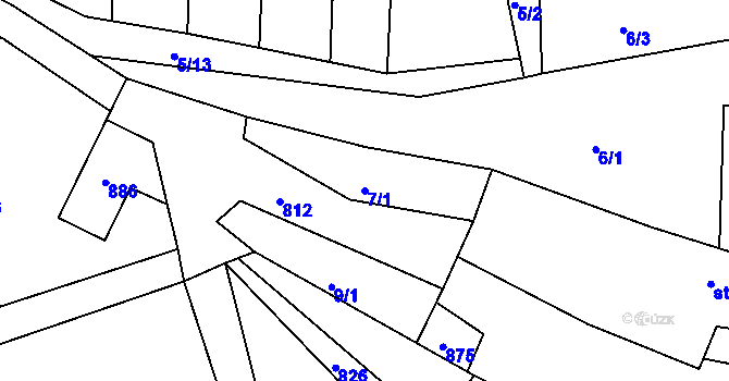Parcela st. 7/1 v KÚ Telce, Katastrální mapa