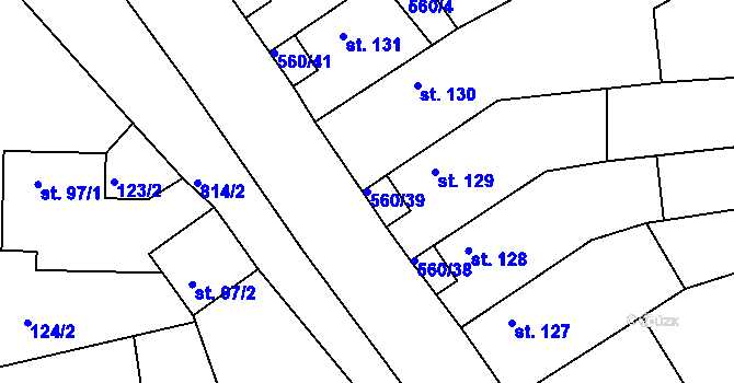 Parcela st. 560/39 v KÚ Telce, Katastrální mapa