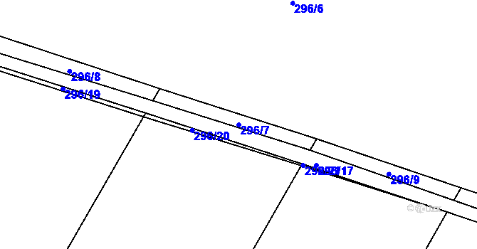 Parcela st. 296/7 v KÚ Telce, Katastrální mapa