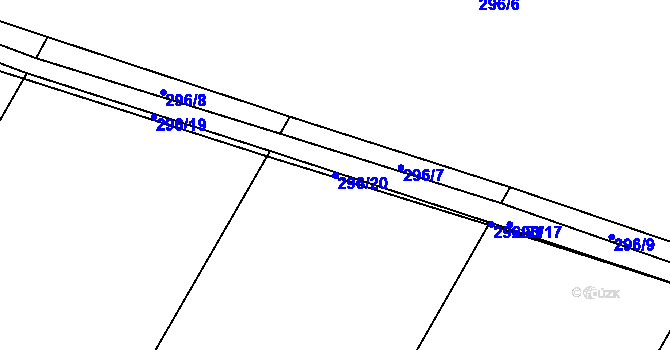 Parcela st. 296/20 v KÚ Telce, Katastrální mapa