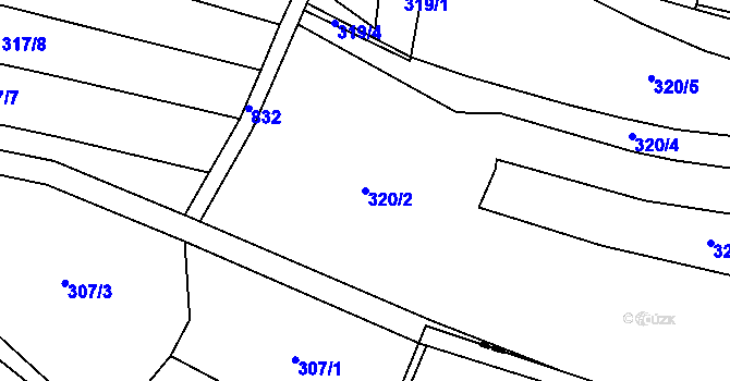Parcela st. 320/2 v KÚ Telce, Katastrální mapa