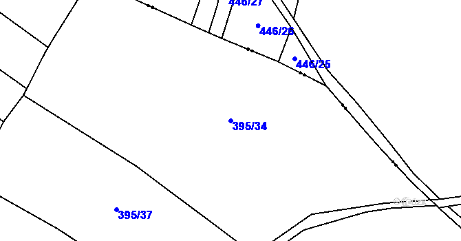 Parcela st. 395/34 v KÚ Telce, Katastrální mapa
