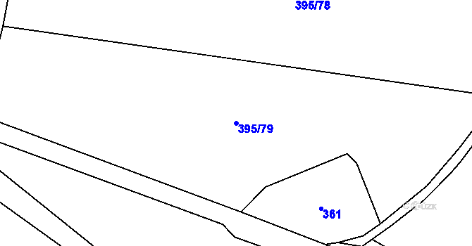 Parcela st. 395/79 v KÚ Telce, Katastrální mapa