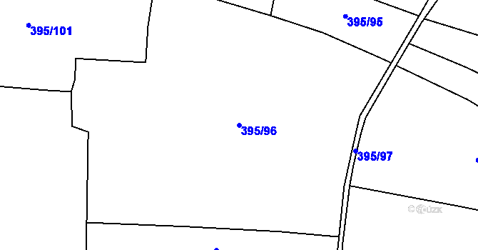 Parcela st. 395/96 v KÚ Telce, Katastrální mapa