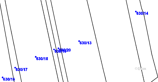 Parcela st. 630/13 v KÚ Telce, Katastrální mapa