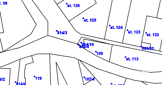 Parcela st. 814/18 v KÚ Telce, Katastrální mapa