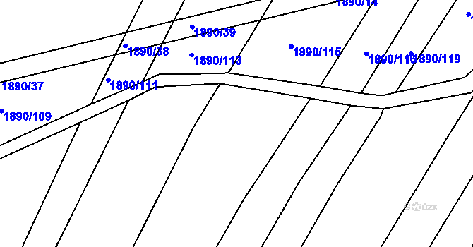 Parcela st. 2113/2 v KÚ Telč, Katastrální mapa