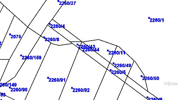 Parcela st. 2260/51 v KÚ Telč, Katastrální mapa
