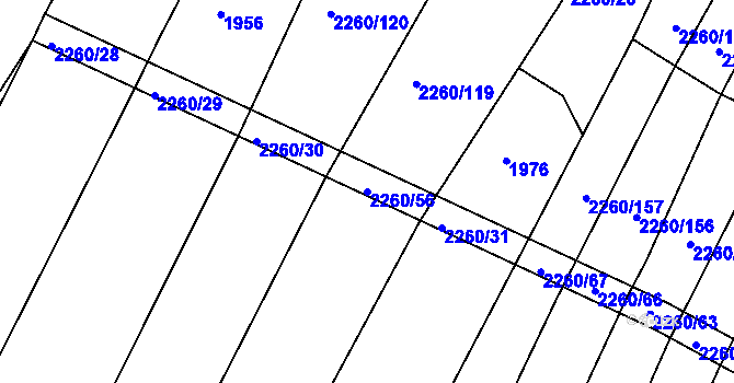 Parcela st. 2260/56 v KÚ Telč, Katastrální mapa