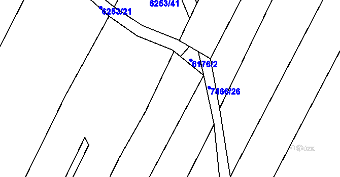 Parcela st. 6176/4 v KÚ Telč, Katastrální mapa