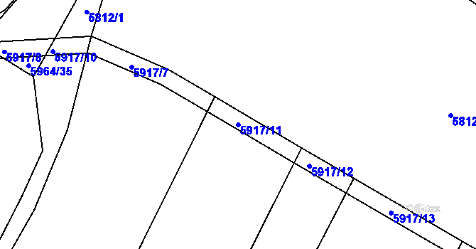 Parcela st. 5917/11 v KÚ Telč, Katastrální mapa