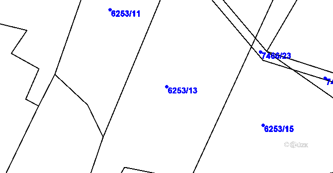 Parcela st. 6253/13 v KÚ Telč, Katastrální mapa
