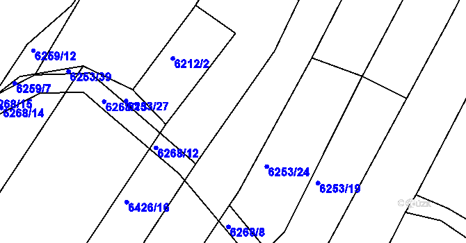 Parcela st. 6253/28 v KÚ Telč, Katastrální mapa