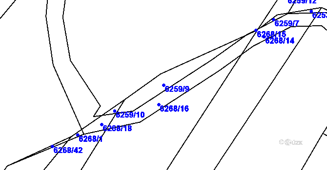 Parcela st. 6259/9 v KÚ Telč, Katastrální mapa