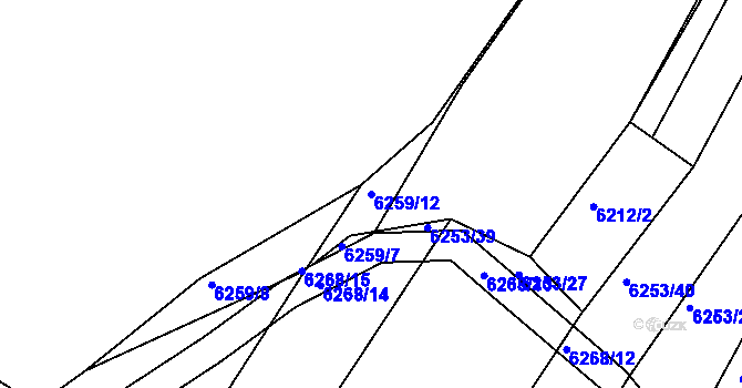 Parcela st. 6259/12 v KÚ Telč, Katastrální mapa