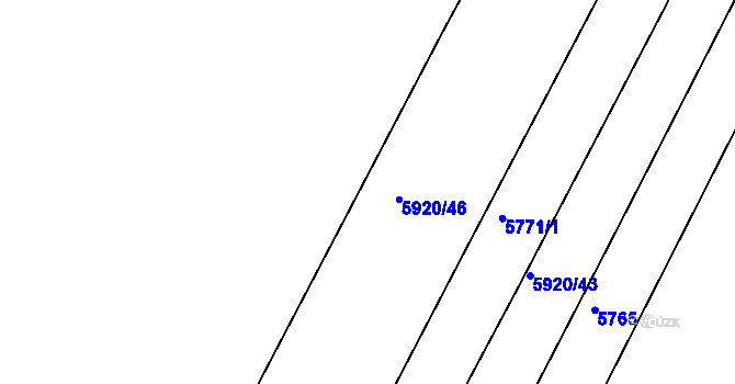 Parcela st. 5920/45 v KÚ Telč, Katastrální mapa