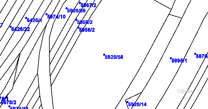 Parcela st. 5920/58 v KÚ Telč, Katastrální mapa