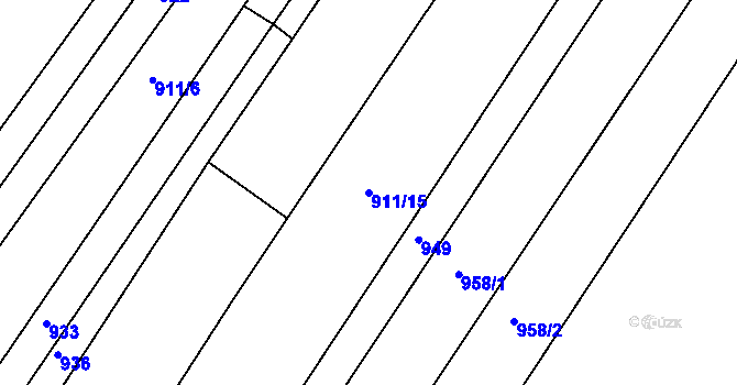 Parcela st. 911/15 v KÚ Telč, Katastrální mapa