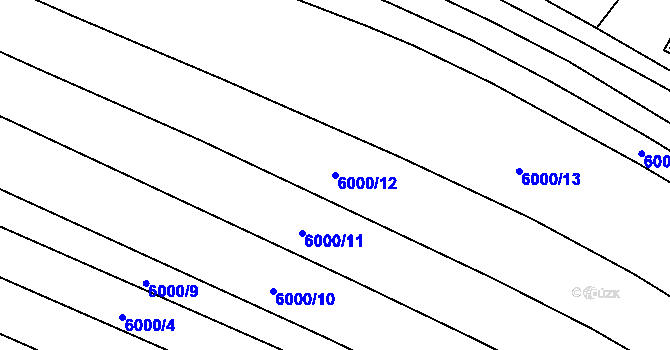 Parcela st. 6000/12 v KÚ Telč, Katastrální mapa