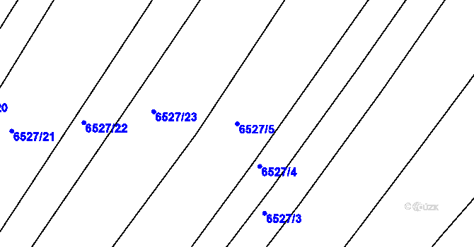 Parcela st. 6527/5 v KÚ Telč, Katastrální mapa